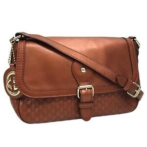 Gucci Sukey Guccissima Leather Shoulder Bag Brown Orange